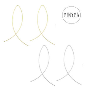 【送料無料】ピアス　ワイヤワイヤロッドビームゴールドシルバーピアス　ピアス　minyma wire draht ohrringe durchzieher ohrhnger stab balken gold silber