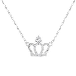 yzlbNX@X^[OVo[WRNC[vZXNElbNXen argent sterling 925 zircon transparent reine princesse couronne collier