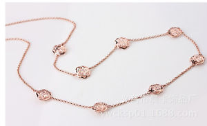 楽天hokushin【送料無料】ネックレス　クリップミレースピンクメタルクリスタルエンドクラスcollier mi long sautoir dor rose lace metal cristal cz fin class xxf 1