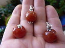 【送料無料】ネックレス pendentif agate de feu 1,5 cm