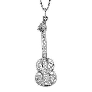 yzlbNX@M^[Z`{bNXC^Aargent sterling grand filigrane pendentif guitare charme, 457cm italien bote