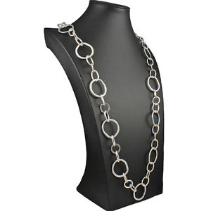 yzlbNX@WG[Vo[[hEhOlbNXNbijoux mode silver large bizarre forme maillons ronds 115 cm long collier