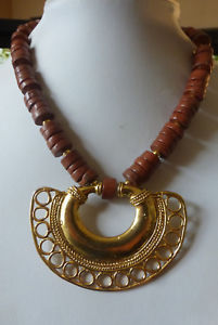 【送料無料】ネックレス ドールエスニッククリップセラミックスビーズcollier ethnique en laiton dore et perles de ceramique