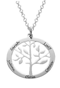 【送料無料】ネックレス　カスタムツリークランプホワイトゴールドメッキpersonnalis arbre gnalogique pendentif, collier nom, plaqu or blanc, cadeau,