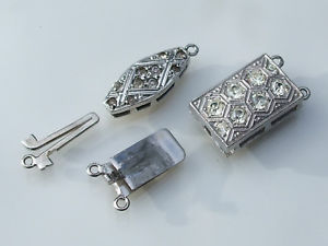 yzlbNX@Nvp`ob`[lot de 2 jolis fermoirs anciens en argent poinonn pour collier 1 et 2 rangs