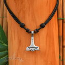 【送料無料】ネックレス トールハンマーバイキングmarteau de thor mjlnir collier en cuir viking