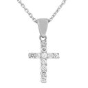 ネックレス　ホワイトクロスキュービックジルコンネックレスen argent sterling 925 religieux croix blanc zircon cubique collier
