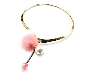 yzlbNX@NbvlbN{[||sNgNcc1216e * collier tour de cou torque mtal argent pompon boule cristaux rose