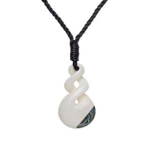 yzlbNX@pEAVF_ulbNX81stgeneration double pikorua bone collier sculpt la main avec paua shell