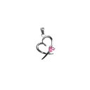 【送料無料】ネックレス　シルバーペンダントハートピンクジルコニウムpendentif argent 925 coeur zirconium rose