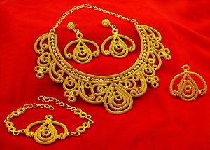【送料無料】ネックレス クランプイヤリングボリウッドla valeur design or collier ethnique plaqu boucles d’oreilles bijoux bollywood