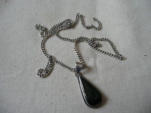 【送料無料】ネックレス　チェーンオニキスペンダントpendentif onyx avec chaine argent(4)