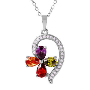 925 argent sterling dames multicolore en forme de fleur pendentif 432cmフラワーペンダントレディース※注意※NYからの配送になりますので2週間前後お時間をいただきます。人...