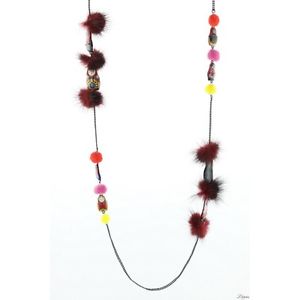 【送料無料】ネックレス ネックレスロシアポンポンlol bijoux sautoir matriochka collier poupe russe pompon rouge