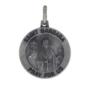 ネックレス　アンティークスターリングシルバーサンバーバラメダルfinition antique argent sterling saint barbara mdaille pendentif