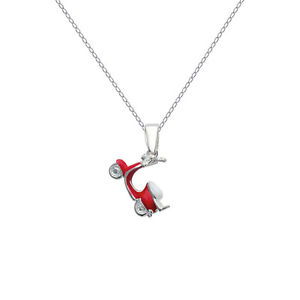 yzlbNX@\bhVo[Nbvcollier vespa rouge en argent massif longueur au choix 45cm ou 50cm