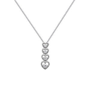 ネックレス　シルバージルコニウムハートネックレスcollier coeur en argent 925 et zirconium neuf longueur au choix 45 cm ou 50 cm