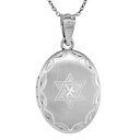 【送料無料】ネックレス　スターリングシルバーデビッドスターイタリアメダイヨンペンダントargent sterling mdaillon ovale pendentif avec toile de david, 457cm italien