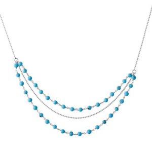 yzlbNX@X^[OVo[gvXgh^[RCYlbNXargent sterling triple strand turquoise perles collier