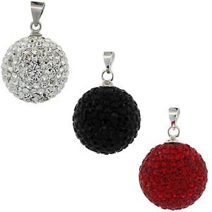 yzlbNX@{[Vo[y_g}bVt16mm rond cristaux en boule pendentif argent massif