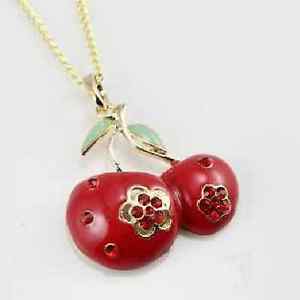 ̵ۥͥå쥹ͥå쥹ͥå쥹åfleurs cerise 2 rouge cerises collier collie...