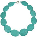 ターコイズネックレス（レディース） 【送料無料】ネックレス　ターコイズネックレスvritable semiprcieux turquoise gros grand forme ovale collier ras du cou