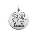 【送料無料】ネックレス　pendente moneta personalizzata in acciaio sorelle