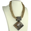 【送料無料】ネックレス ホーントライバルブラウンロープクランプnaturel corne de buffle marron tribal oversized c...