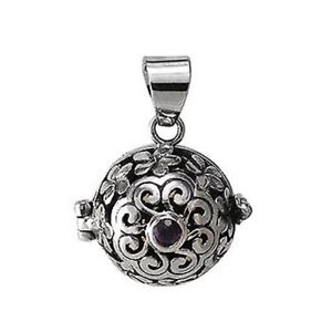 yzlbNX@X^[OVo[ox{[AWXgfemmes en argent sterling 925 bali boule cloche amthyste 25cm pendentif