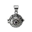 【送料無料】ネックレス スターリングシルバーバリベルボールアメジストfemmes en argent sterling 925 bali boule cloche amthyste 25cm pendentif
