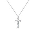 【送料無料】ネックレス ソリッドシルバークリップキリストクロスcollier croix christ en argent massif longueur au choix 45cm ou 50cm