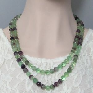 yzlbNX@OlbNXVo[longue collier 12m en fluorite 10mm et argent 925