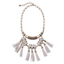 【送料無料】ネックレス　クリップターコイズエスニックカードポンポンホワイトレザーcollier mi long dor pendantif ethnique turquoise pompon cuir blanc 2 en 1 sd 5