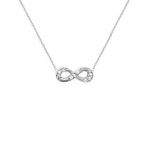 ネックレス 【送料無料】ネックレス　クリップジルコニウムシルバージュエリーcollier symbole infini infinity zirconium 45 cm bijoux en argent neuf