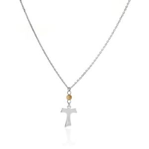 【送料無料】ネックレス　アーメンベージュアルジェントグラーネコンタウcollana amen tau cltaolb con tau in argento 925 e grano in legno colore beige