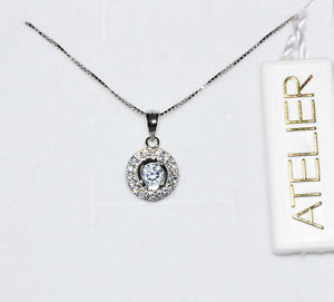 楽天hokushin【送料無料】ネックレス　アルジェントコンビアンキアルドナワークショップcollana donna atelier in argento 925 con zirconi bianchi brillanti al08