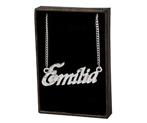 ̵ۥͥå쥹ߥꥢץꥹޥˡnom colliers emilia 18k plaqu or fait sur...