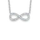 ネックレス 【送料無料】ネックレス　クリップジルコニウムシルバージュエリーcollier grand symbole infini infinity zirconium 45 cm bijoux en argent neuf