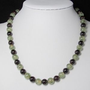 ̵ۥͥå쥹ͥå쥹ͥåȥСbeau collier 50cm en prehnite grenat et argent 925