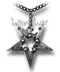 ネックレス　ゴスロックチェーンクリップゴシックgoth alchemy collier chaine amp; pendentif pentagramme pentagration gothique