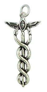 yzlbNX@Xl[Ncaduce enlacs par deux de serpent et ailes 48cm argent sterling caduceus