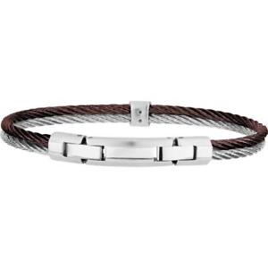 yzlbNX@P[ubracciale uomo breil cable tj1829 acciaio inossidabile rigido marrone steel man