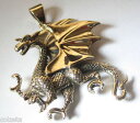 ネックレス　ゴールドペンダントドラゴンブロンズピーターストーンdragon 3d en or pendentif en bronze 47cm par 45cm par peter stone