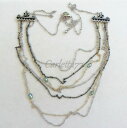 【送料無料】ネックレス オロビアンコアルジェントコンピコリヴェルディp collana multifilo placc oro giallo bianco argento con piccoli cristalli verdi
