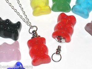 【送料無料】ネックレス　ミニチュアベアガラスバルブゴムクリスマス1 pc miniature verre ours bouteille gomme ampoule pendentif dk bl nol cadeaux