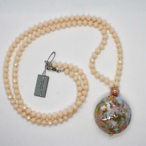 【送料無料】ネックレス　ベネチアコンディムラノパンナロサベージュcollana antica murrina venezia con vetro di murano panna rosa beige coa76a03