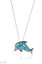 【送料無料】ネックレス　オーストラリアペンダントネックレスaustralian bleu opale de feu pendentif dauphin collier en vritable