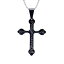 【送料無料】ネックレス　ステンレススチールブラッククロスデザインペンダントパールボールチェーンacier inoxydable croix noire criture pendentif design， gratuit perle ball chain