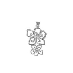 【送料無料】ネックレス　シルバーペンダントpendentif argent 925 fleurs 26x35mm