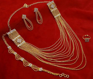 yzlbNX@{EbhkS[hbLlbNXZbgbollywood femme 4pc 18k plaqu or collier set bijoux fte traditionnelle